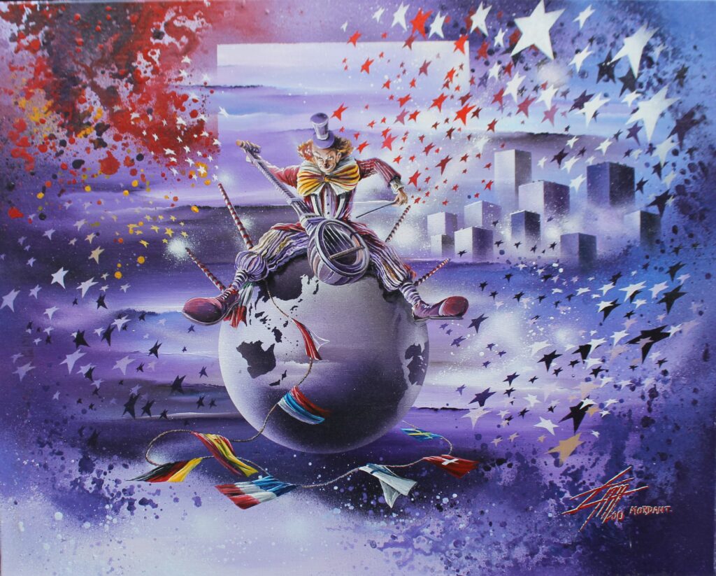 Planete Circus 2000 toile acrylique 80 x 60 cm