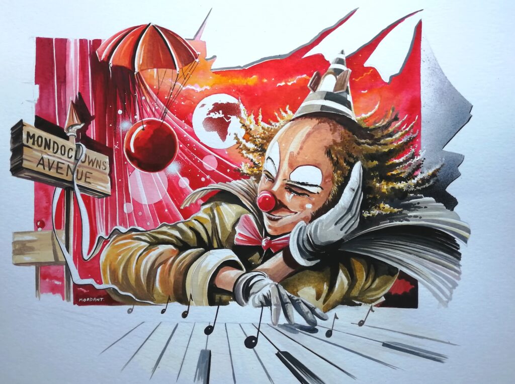 Nez Rouge Avenue Mondoclowns 2023 — Acrylic on canvas — 2022 — 65 x 50 cm