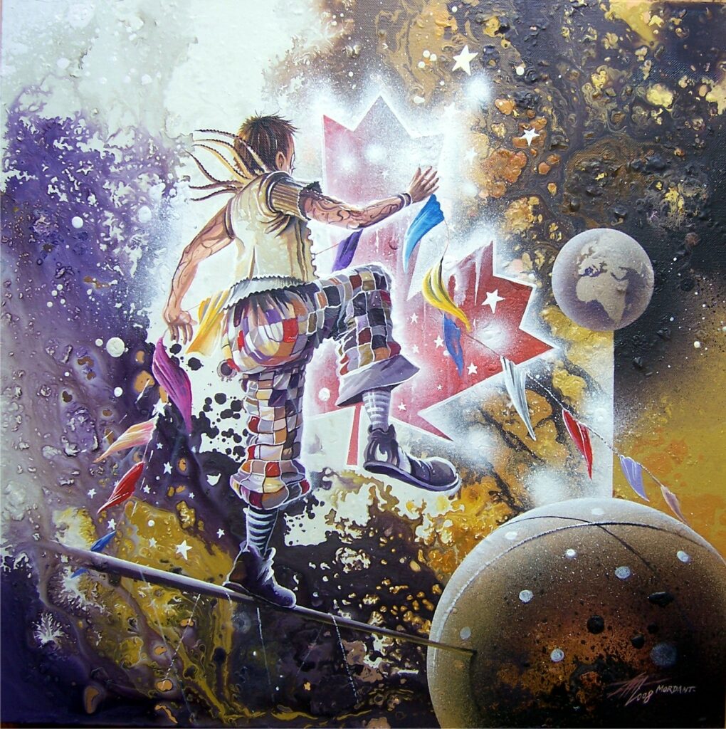 Fun en Bulle , toile acrylique - 50 x 50 cm .Thierry Mordant