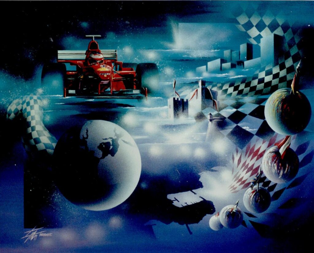Formula Sphères du Monde — Acrylic on canvas — 1999 — 120 x 80 cm— by Thierry Mordant