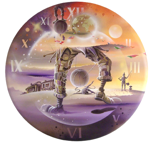 Temps 2 Cirques toile acrylique diamètre de 60cm