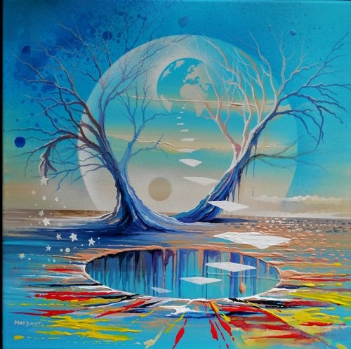 Nature Primaire — Acrylic on canvas — 2024 — 40 x 40 cm — by Thierry Mordant