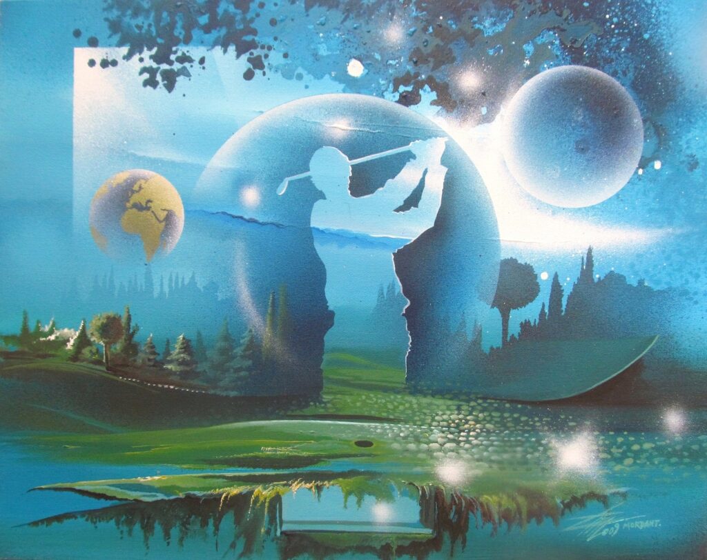 Golf Silhouette — Acrylic on canvas — 2009 — 50 x 40 cm — by Thierry Mordant