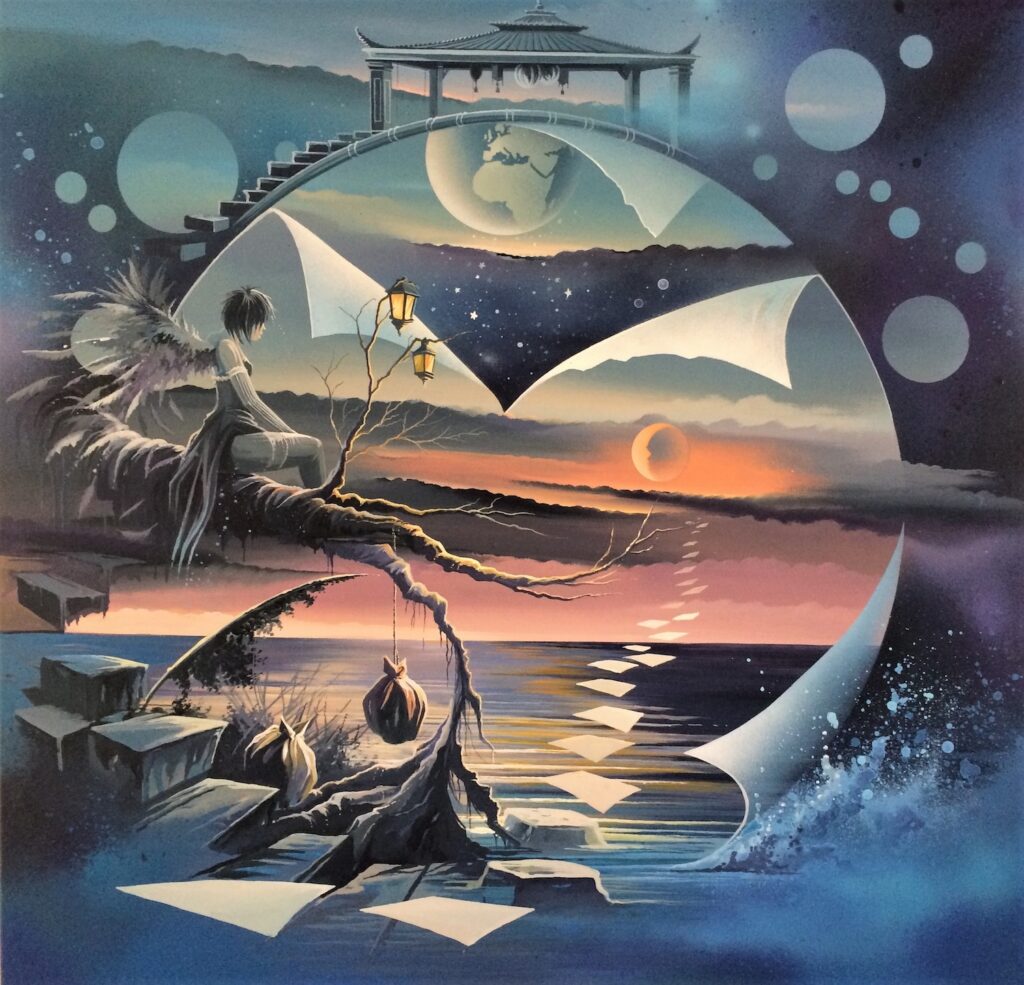 Decrocher la Lune — Acryliqc on canvas — 80 x 80 cm
