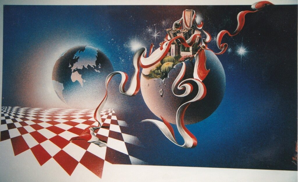 First World Damier — Acrylic on cardboard — 1997 — Undefined format — by Thierry Mordant