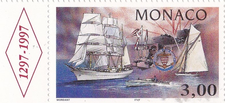 Timbre Yacht Club Monaco — 1997 — premier timbre d e Thierry Monaco