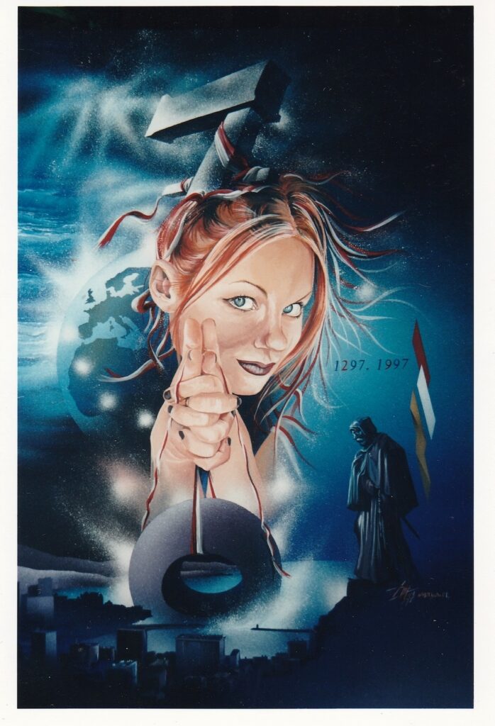 7 siecles en Principauté de Monaco— Acrylic on cardboard — 1996 — Undefined format — by Thierry Mordant