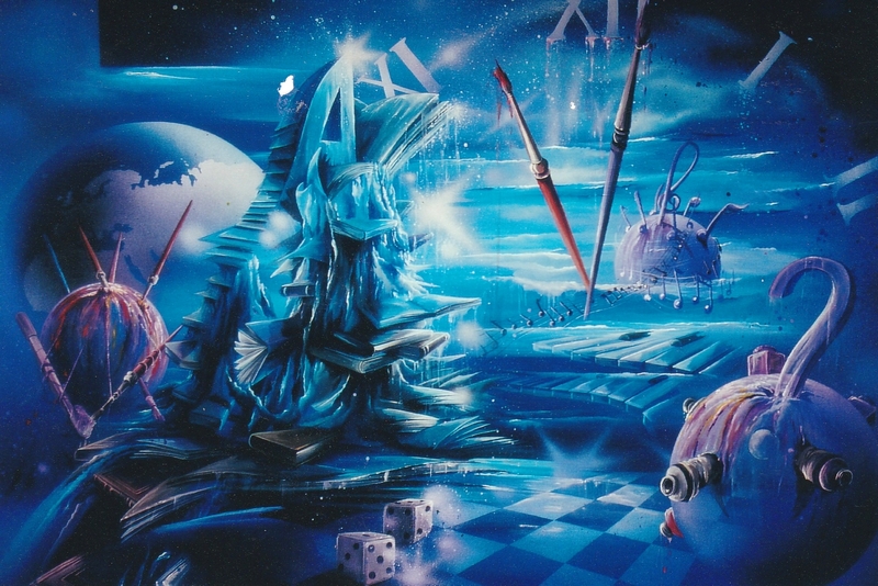 L'Art de deux Mains — Acrylic on canvas — 1998 — 96 x 76 cm by Thierry Mordant