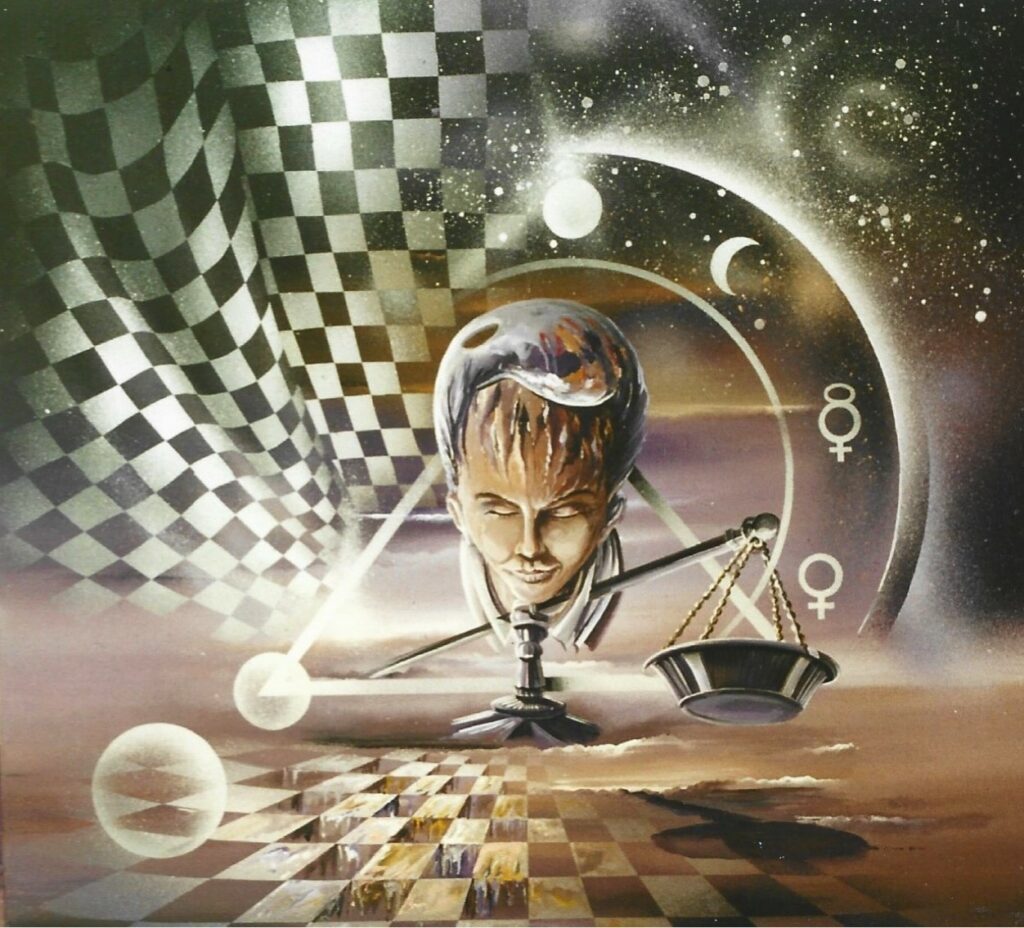 Balance Time MC — Acrylic on canvas — 1999 — 50 x 50cm by Thierry Mordant