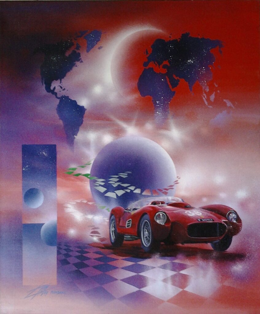 Espace 33 Aux portes de l'Italie — Acrylic on canvas — 1999 — 54 x 65 cm — by Thierry Mordant