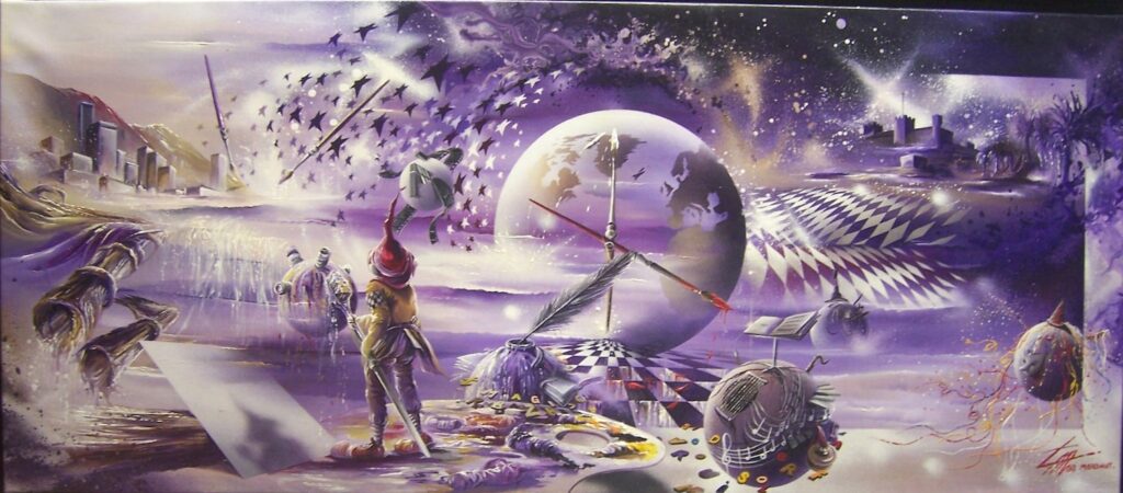 7 Merveille — Acrylic on cardboard — 2000 — 135 x 65 cm — by Thierry Mordant