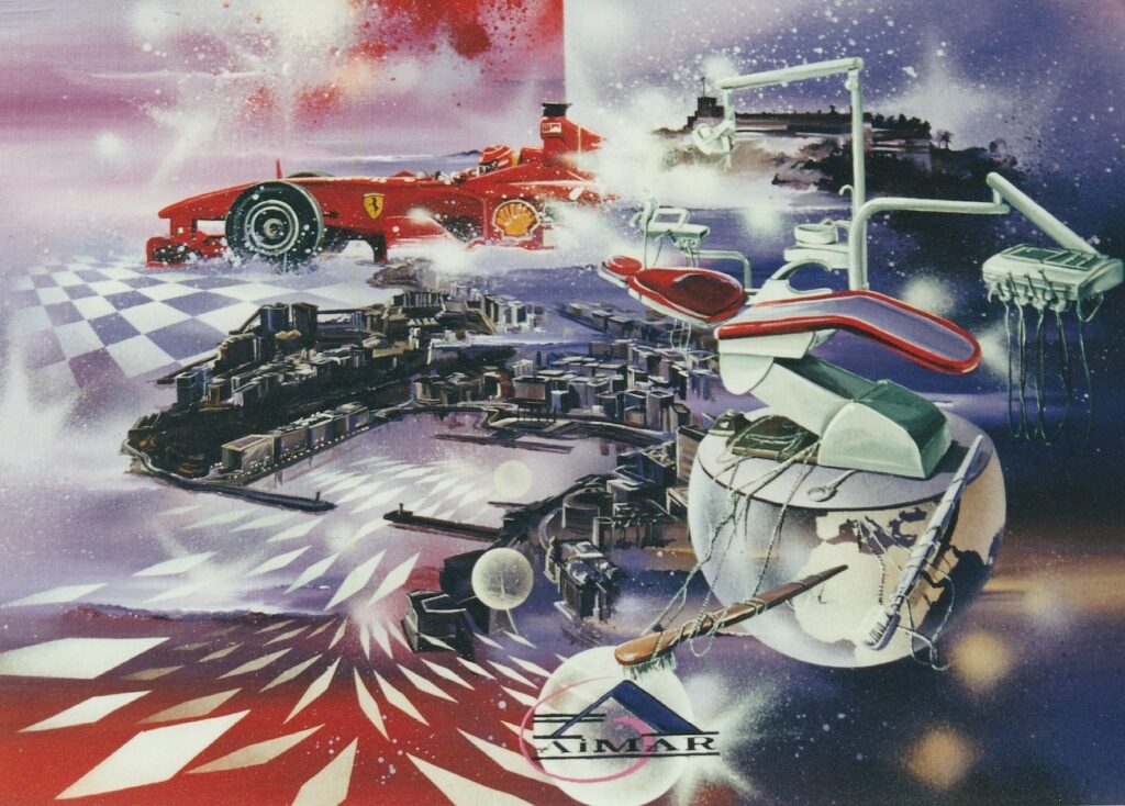 AIMAR Salon Mondial des dentistes Paris — Acrylic on cardboard — 2000 — Undefined format — by Thierry Mordant