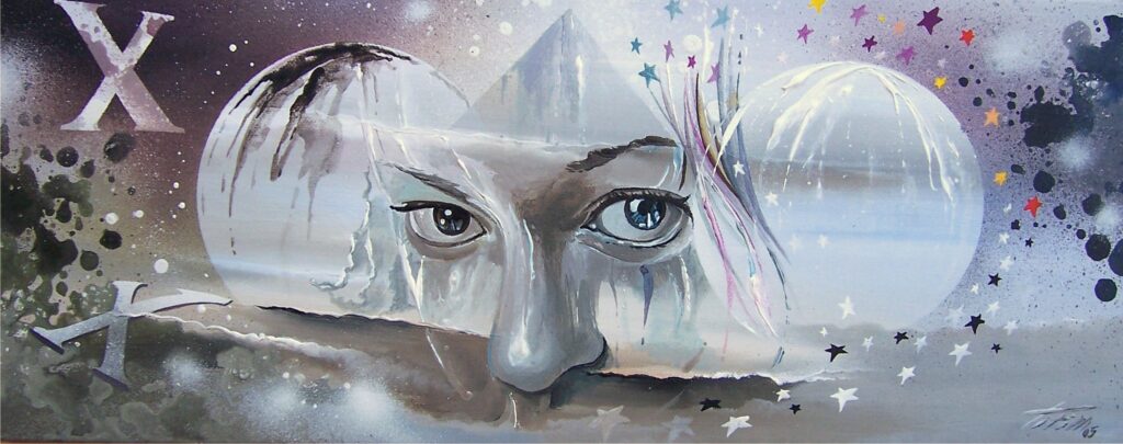 Regards II Nord— Acrylic on canvas — 2005 — 20 x 50 cm — by Thierry Mordant