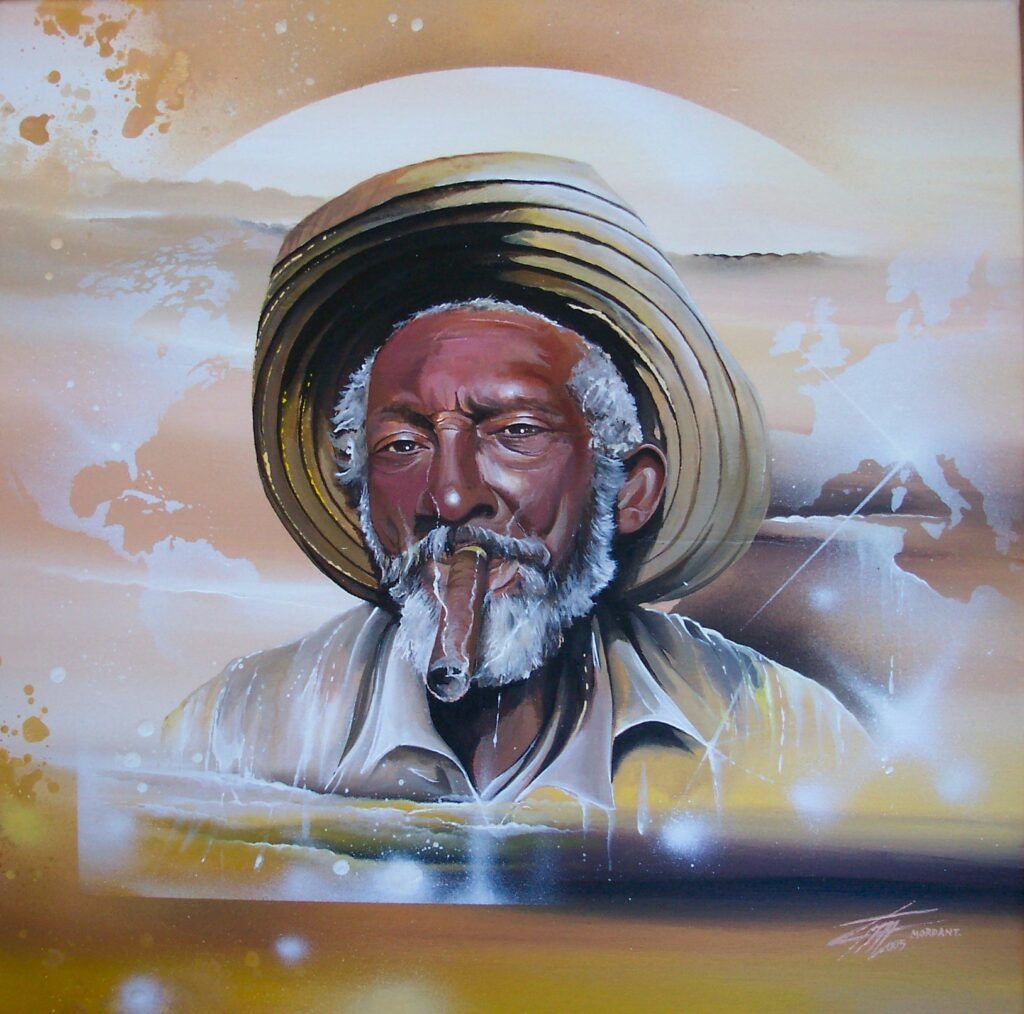 Tête Cubaine — Acrylic on canvas —2005 — 60 x 60 cm — by Thierry Mordant