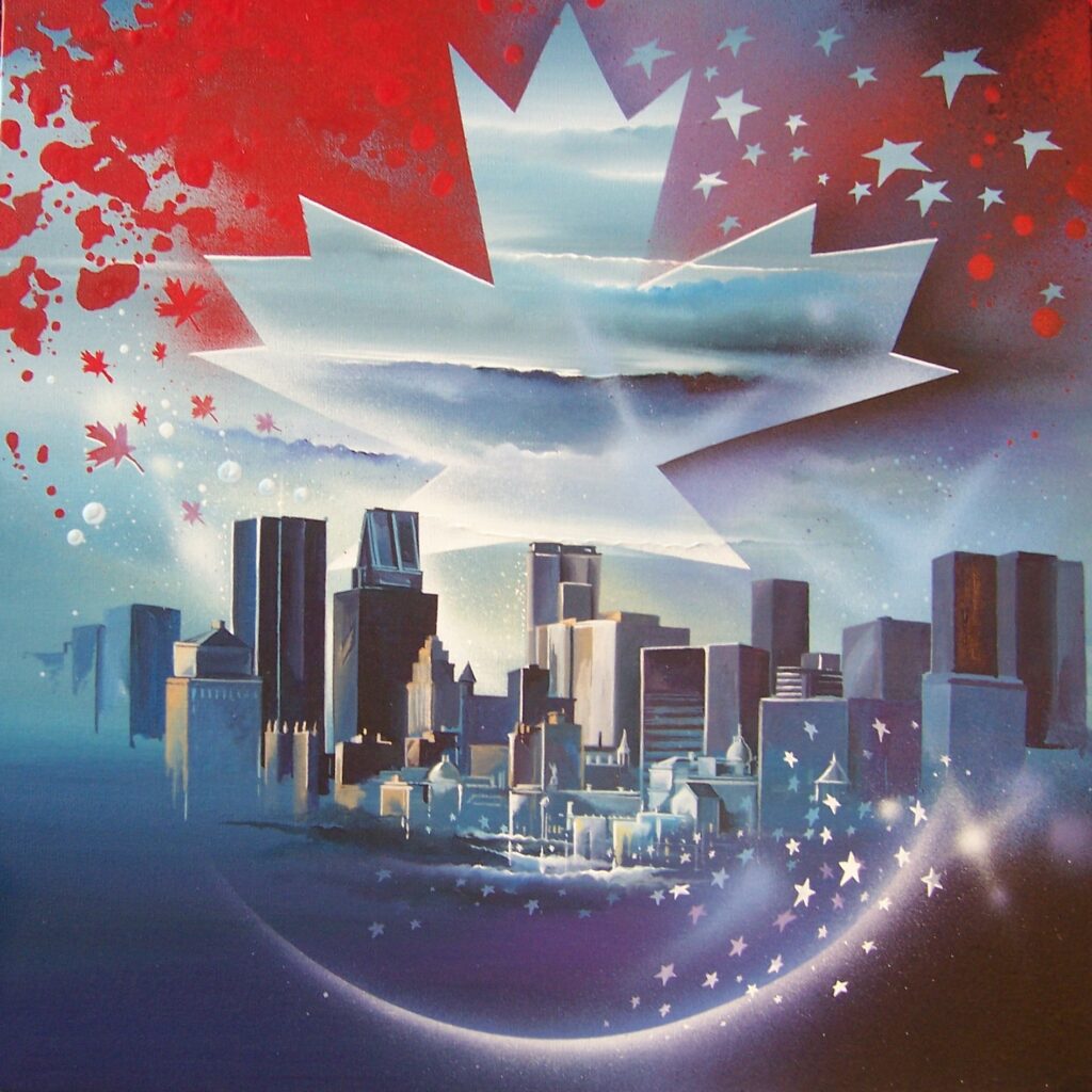Erable Canada — Acrylic on canvas —2007— 50 x 50 cm — by Thierry Mordant