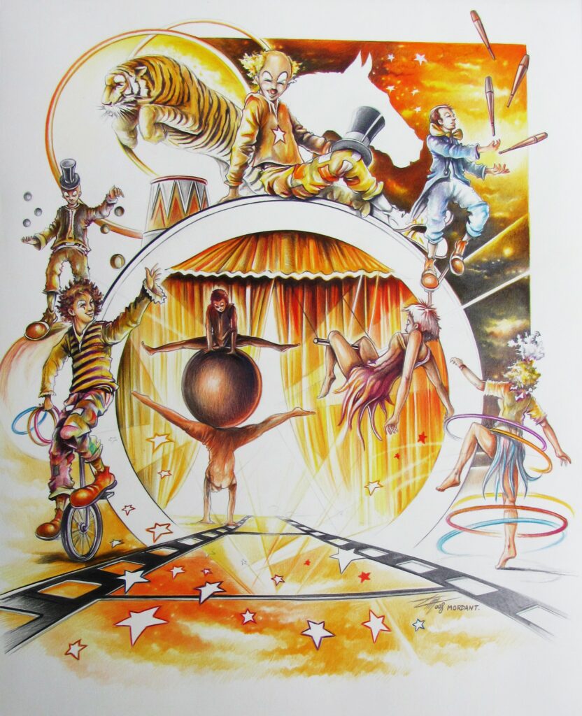 Couverture de Magazine Di Cirque de l'illusion — Coloured pencils — 2008 — 34 x 42 cm