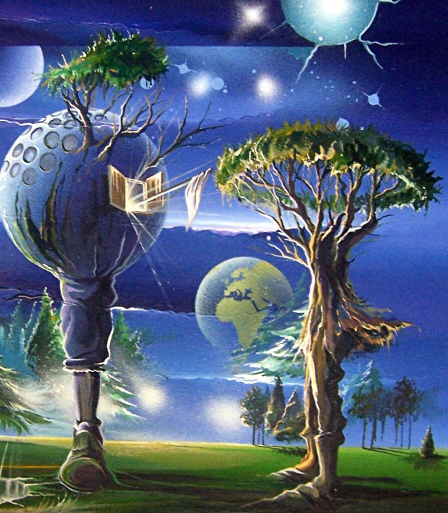 Duo Pied sur Terre — Acrylic on canvas — 2008 — 50 x 50 cm