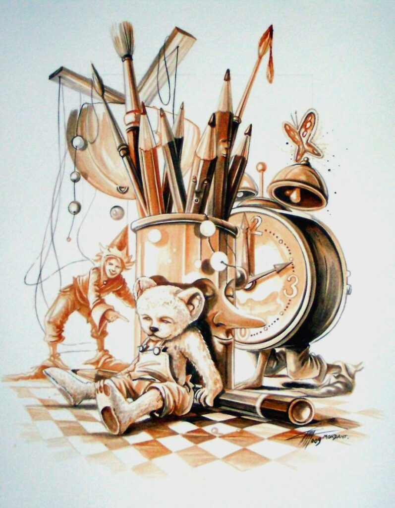 Temps d'Eveil — Coloured pencils — 2009 — 28 x 35 cm