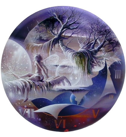 Ronde des neiges — Acrylic on canvas —2010— Diameters 24 p — by Thierry Mordant