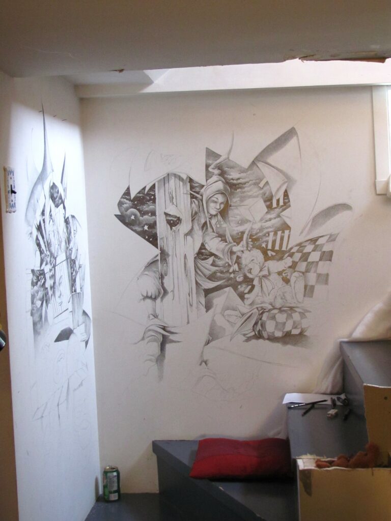 Fresque Lutin Saint sauveur (Canada) — Wall drawing — 2011 — by Thierry Mordant