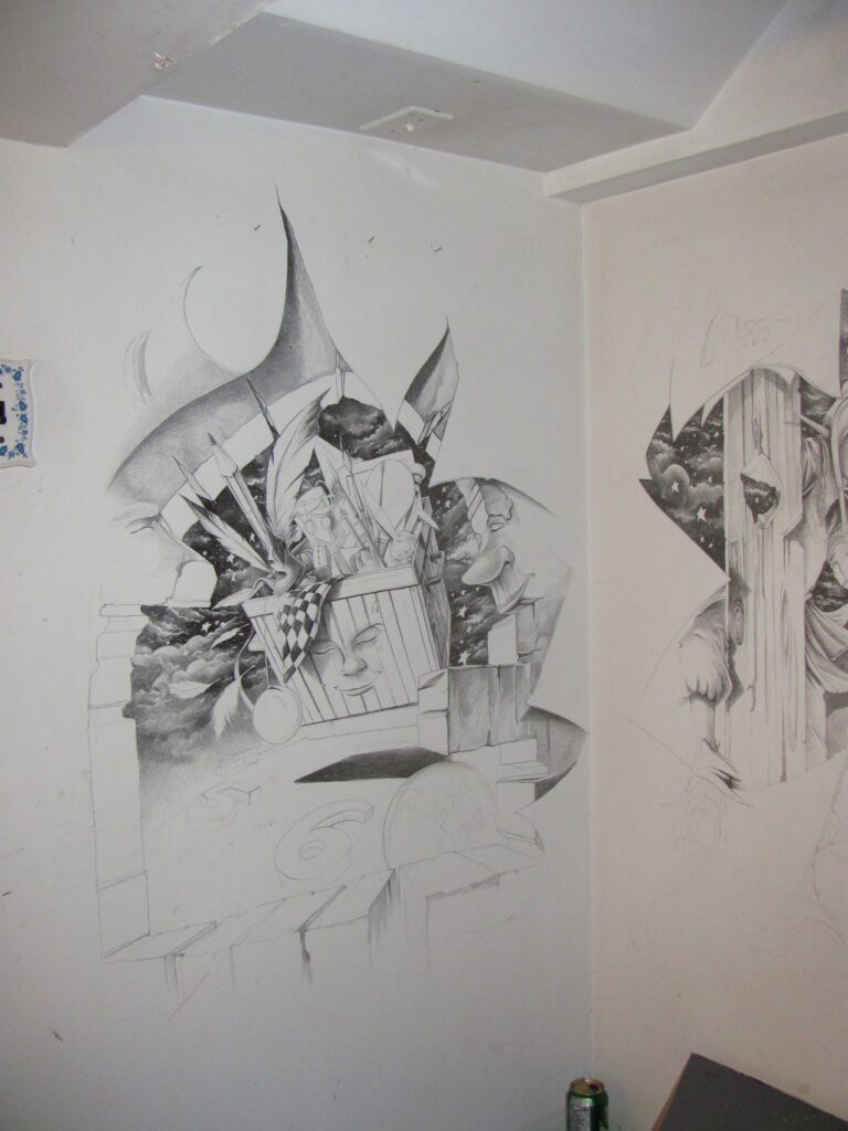 Fresque Lutin Saint sauveur (Canada) — Wall drawing — 2011 — by Thierry Mordant