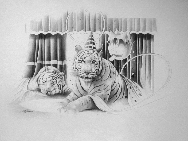 Douceur Féline — Sketch drawing — 2012 — 61 x 45 cm