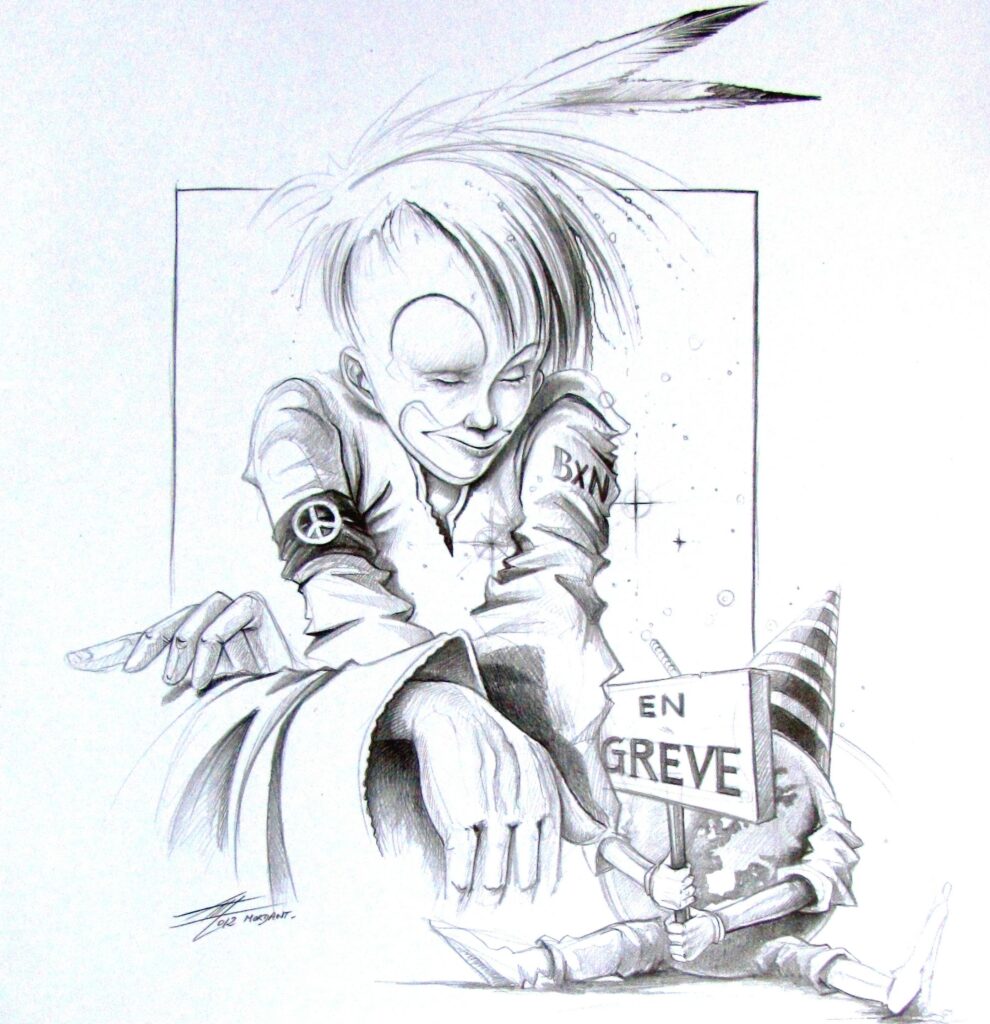 Monde en Gréve — sketch drawing —2012 — Undefined format