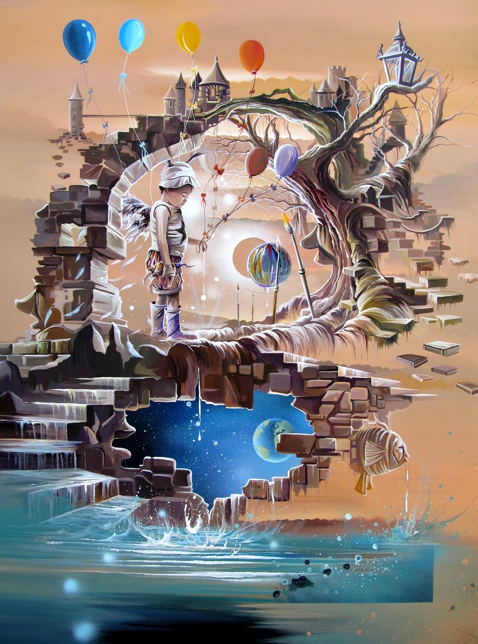 Eau de la le Monde — Acrylic on canvas — 2012 — 121 x 92 cm by Thierry Mordant