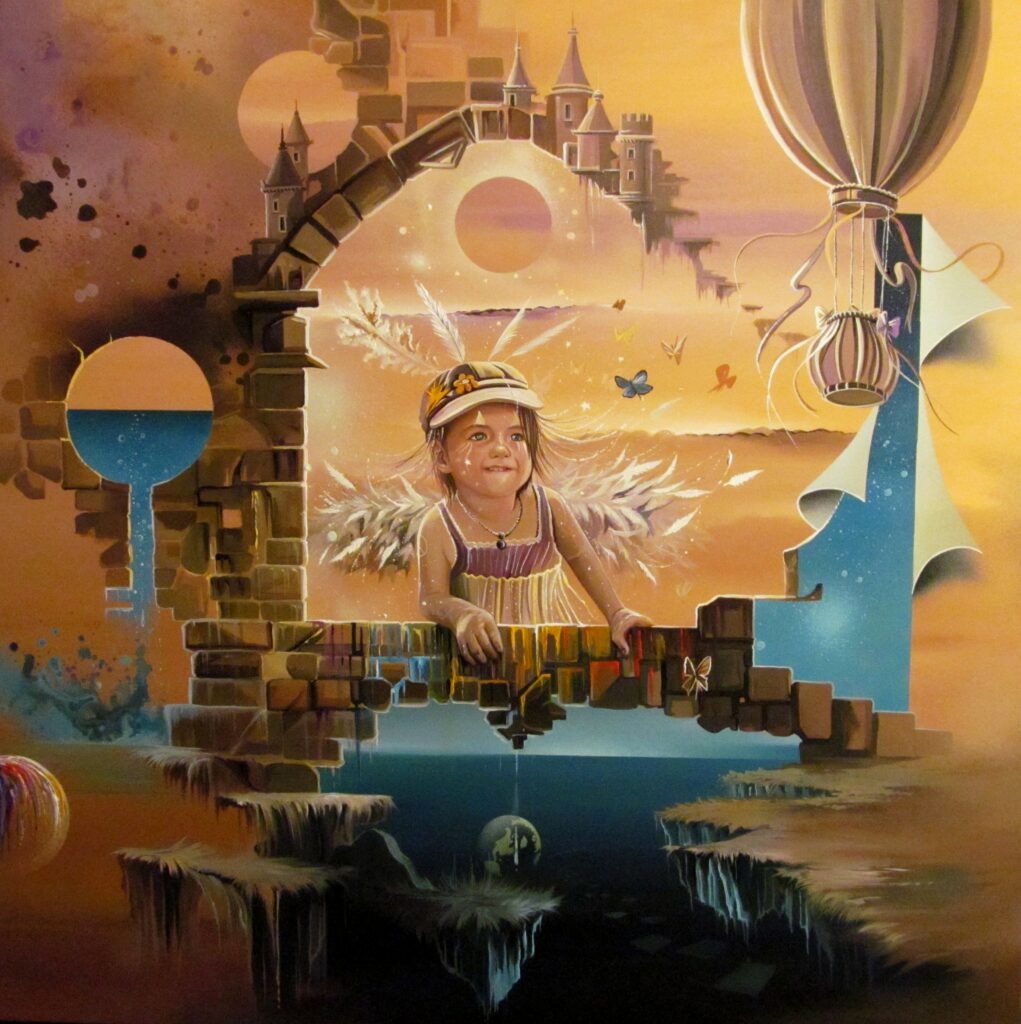 Mon Ange — Acrylic on canvas — 2012 — 100 x 100 cm by Thierry Mordant