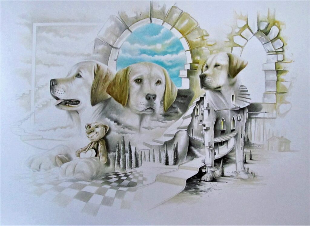 Monde Labradors — colored pencils — 2013 — 61 x 48 cm — by Thierry Mordant