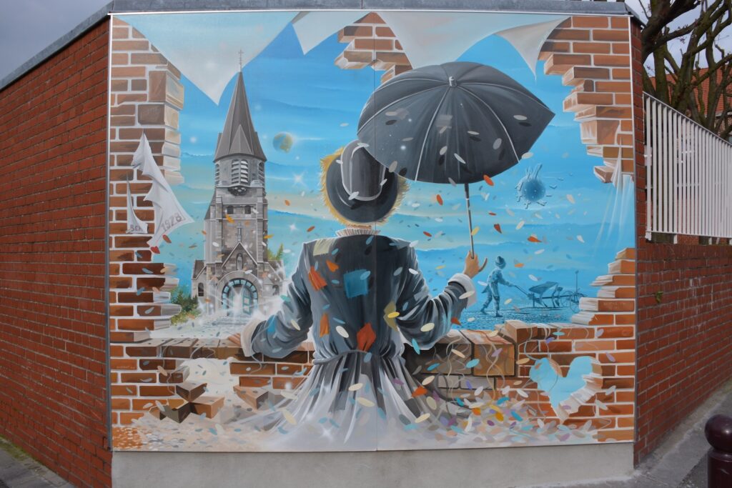 Fresque Ville de Wattrelos I — Acrylic on wood — 2016— by Thierry Mordant