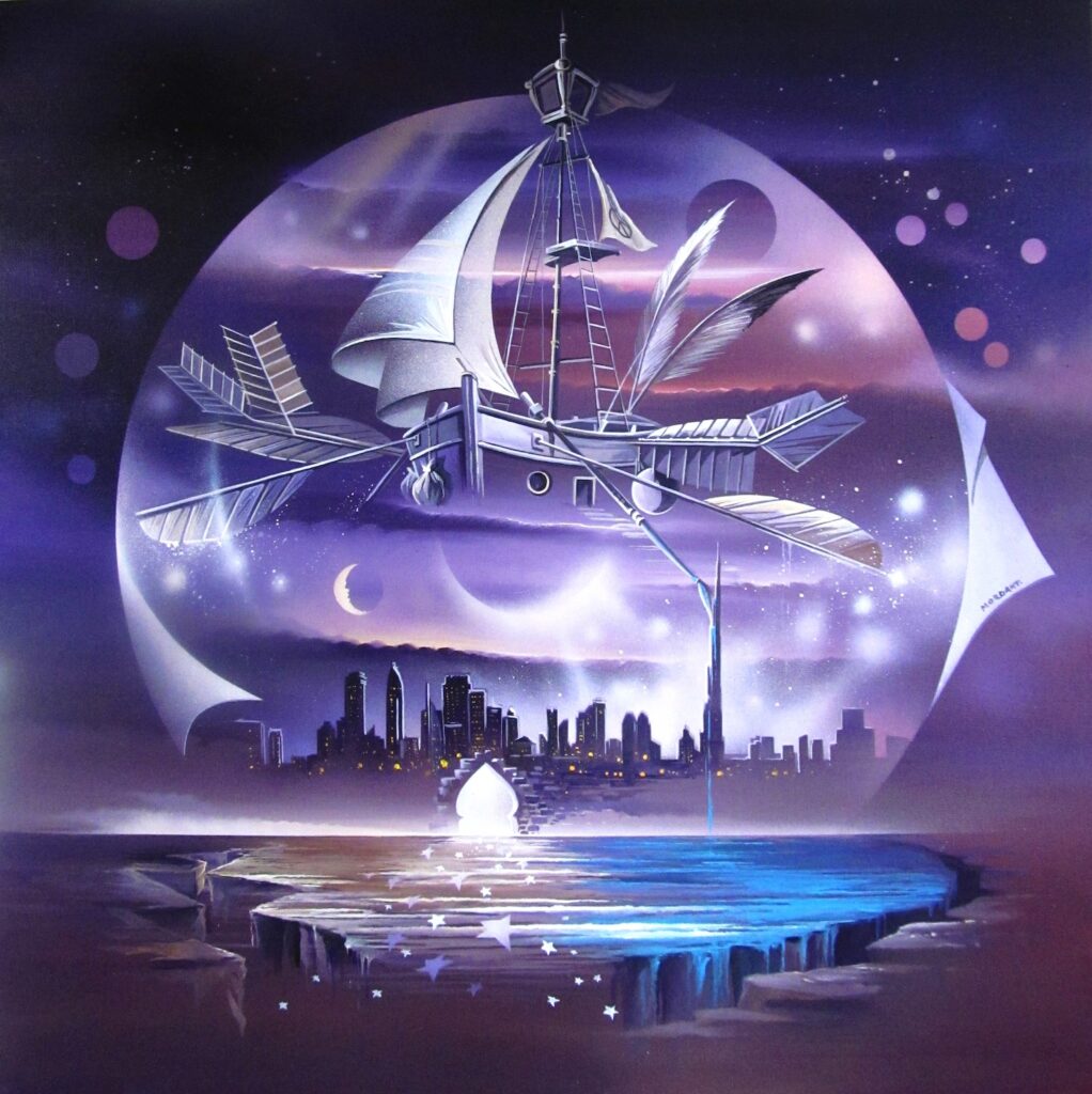 Dream sur Dubai — Acrylic on canvas — 2016 — 80 x 80 cm —by Thierry Mordant