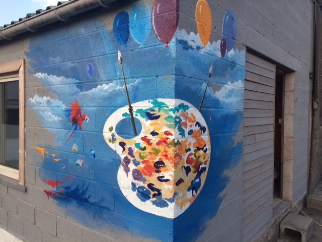 Fresque Ecole Montessori Havinnes Belgique — Acrylic — 2018 — by Thierry Mordant