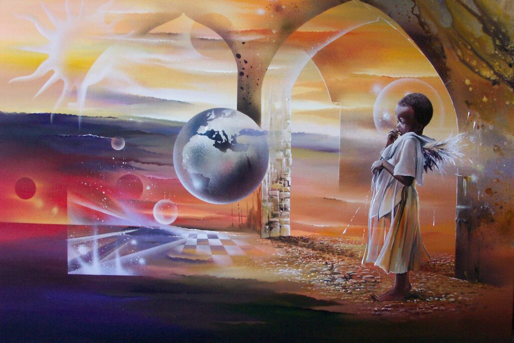 Daisy I Terre d'Afrique — Acrylic on canvas — 2005 — 150 x 100 cm — by Thierry Mordant