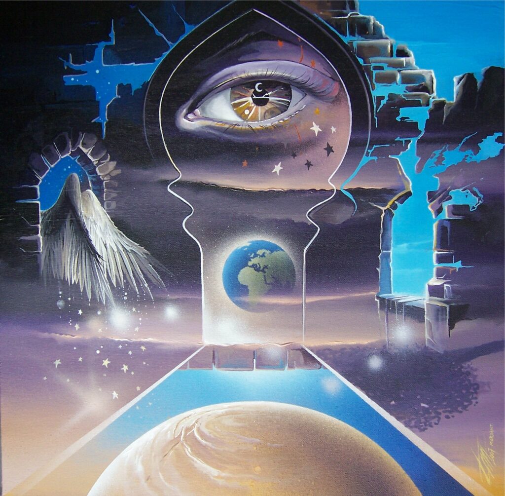 Aux Anges — Acrylic on canvas — 2007 — 50 x 50 cm — by Thierry Mordant