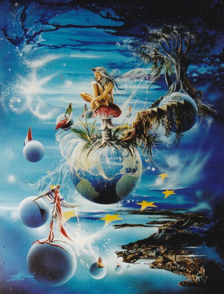Fée de l'Europe — Acrylic on canvas — 2001 — 116 x 93 cm