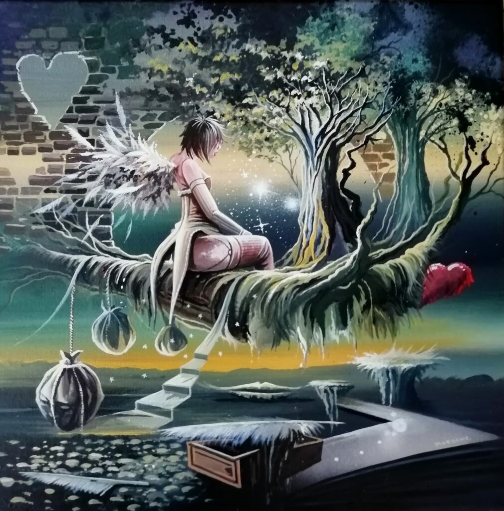 Au Coeur du Monde — Acrylic on canvas — 2023 — 40 x 40 cm