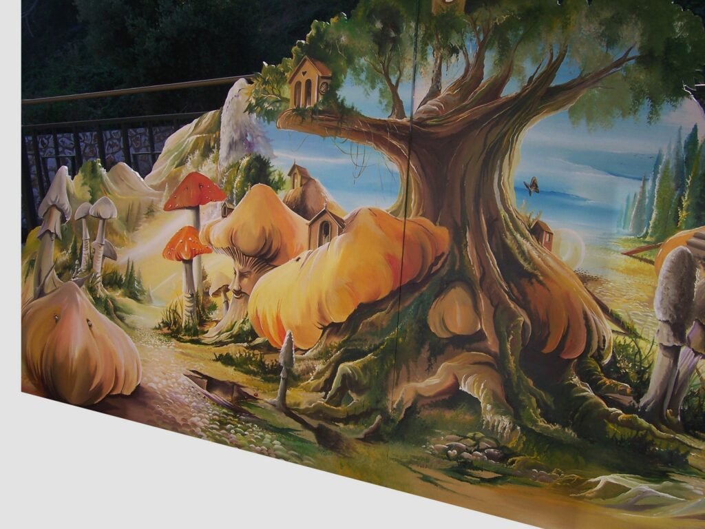 Decor Parc Aventures Monaco — Acrylic on wood — 2006 — by Thierry Mordant