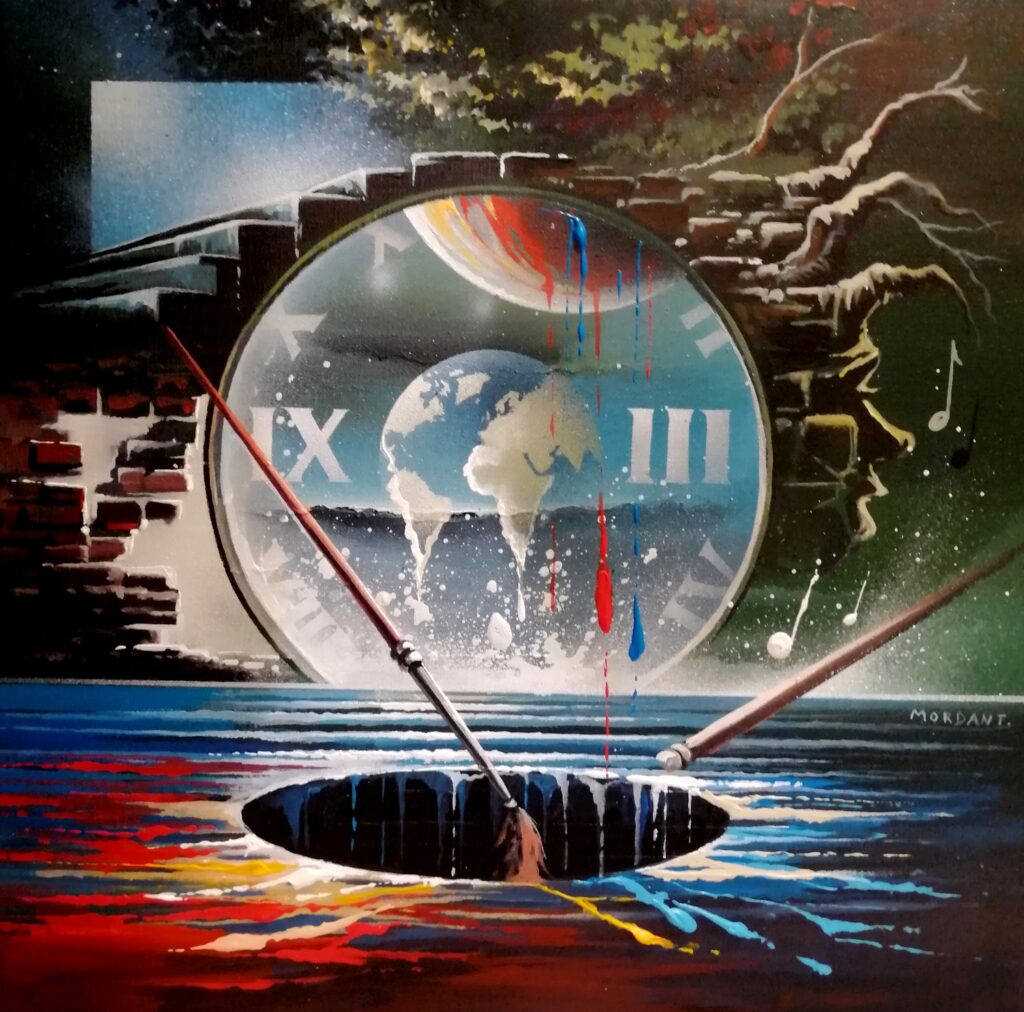 Fil Conducteur — Acrylic on canvas — 2023 — 40 x 40 cm — by Thierry Mordant