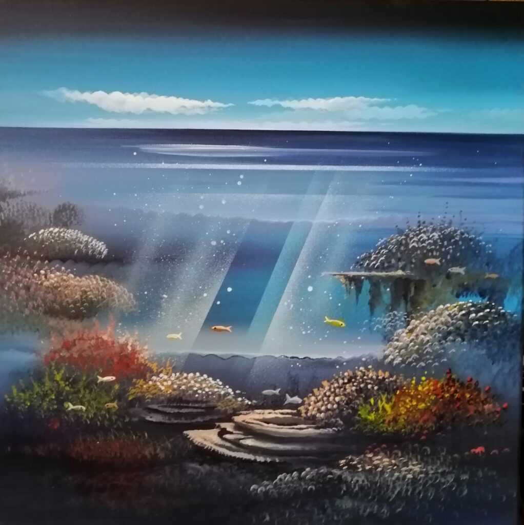 Horizon Marin —Acrylic on canvas — 2024 — 40 x 40 cm — by Thierry Mordant