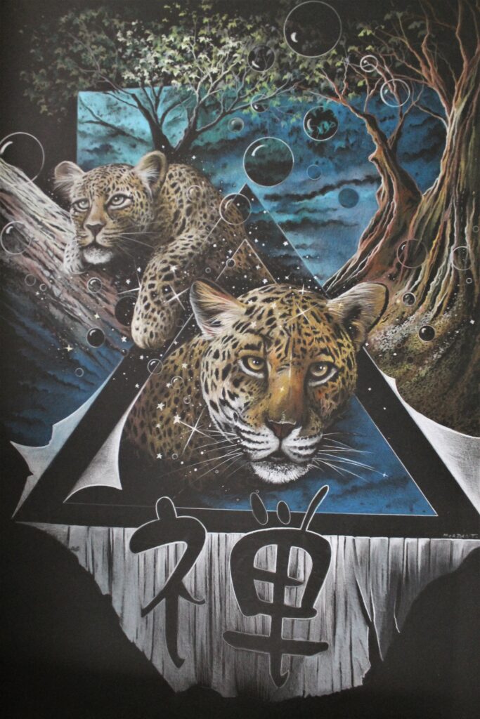 Leopards en Bulles — Acrylic on canvas — 81 x 59 cm par Thierry Mordant