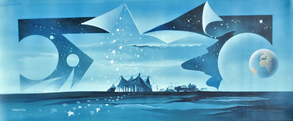 Monde Etoilé I — Acrylic on canvas — 2011 — 76 x 30 cm — by Thierry Mordant