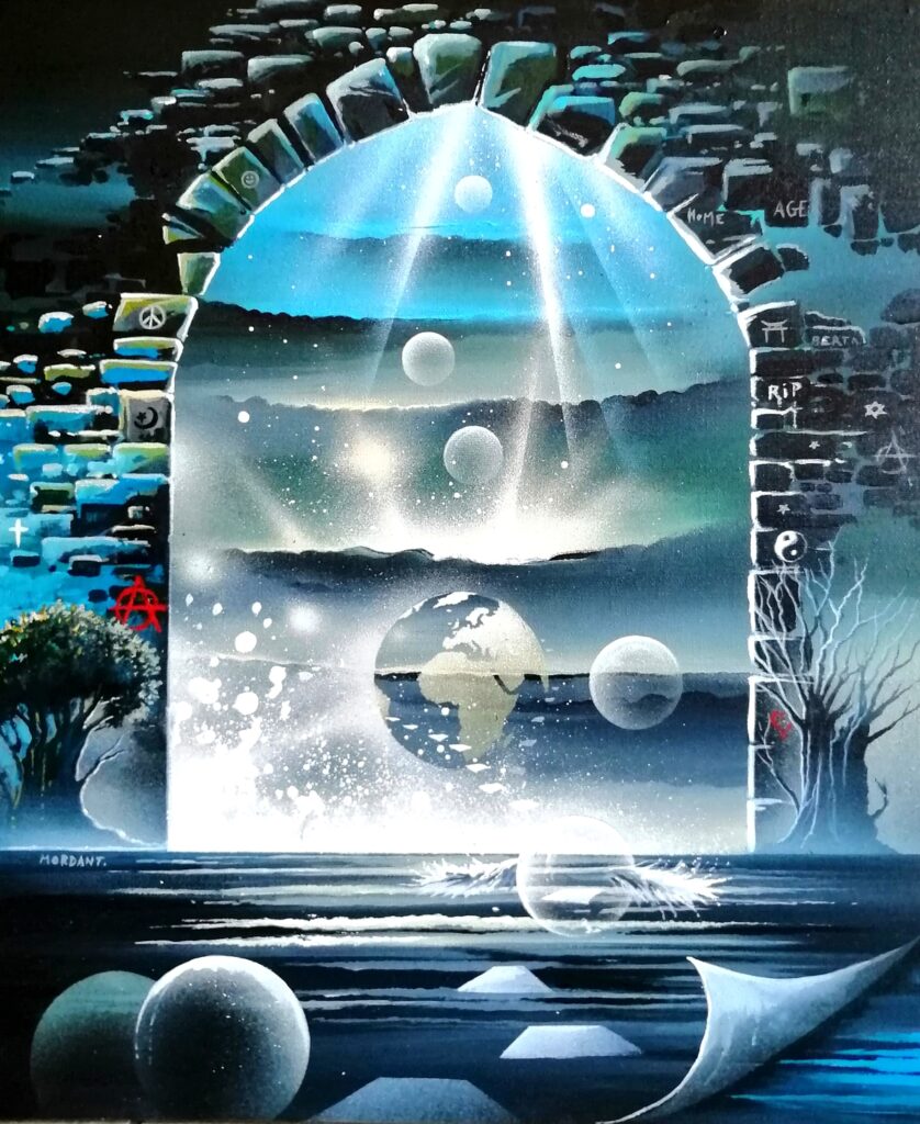 Au delà du Monde — Acrylic on canvas — 2023 — Undifened format — By Thierry Mordant
