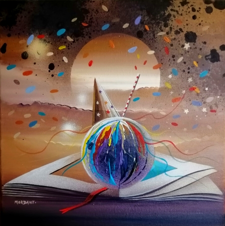 Livre Festif — Acrylic on canvas — 2024 — 30 x 30 cm — by Thierry Mordant