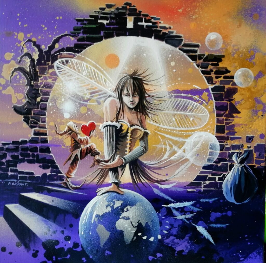 Monde d'Amour — Acrylic on canvas — 2023 — 40 x 40 cm