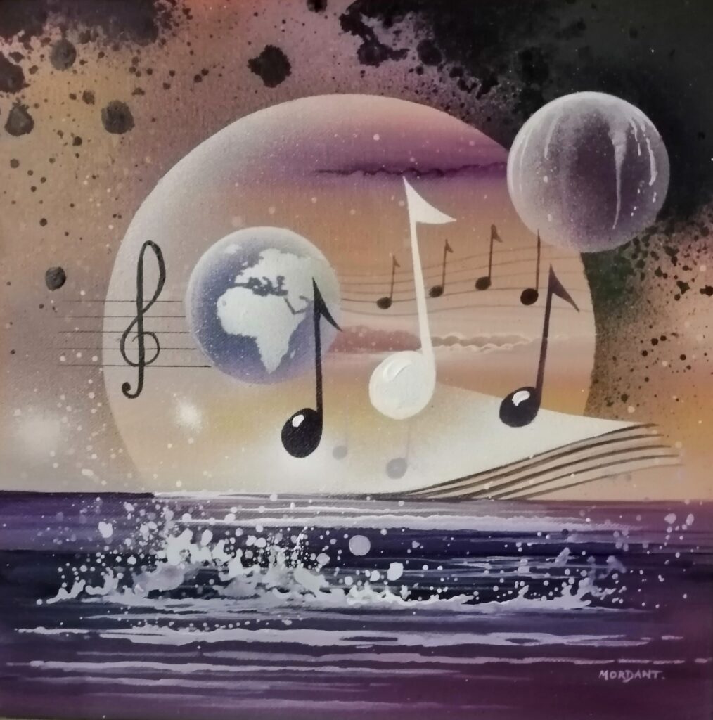 Partition Musicale — Acrylic on canvas —2024 — 30 x30 cm — by Thierry Mordant