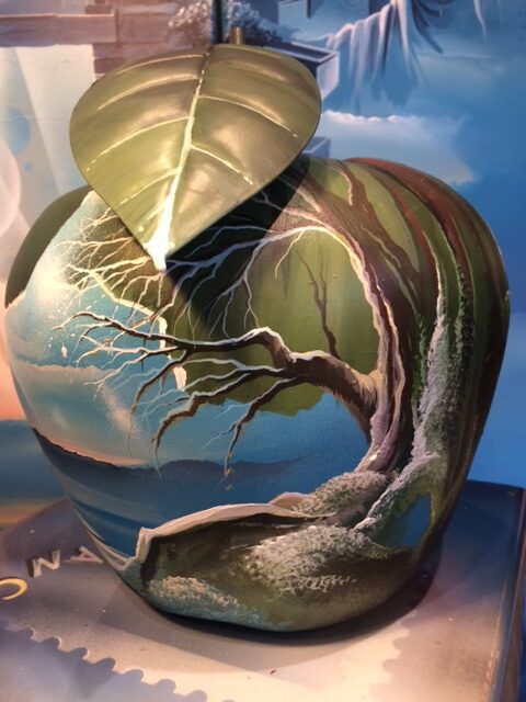 Pomme Nature — 2 — Acrylic on resin — 2019 — 25 x 30 cm — by Thierry Mordant