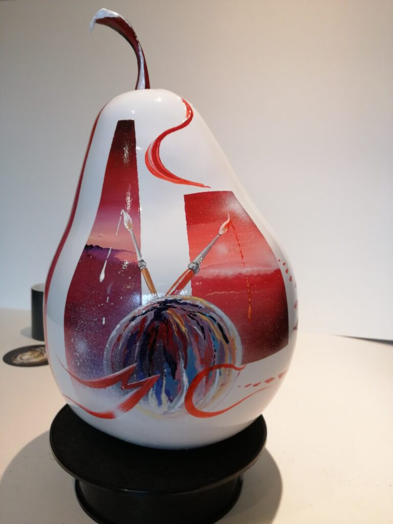 Poire la Monegasque — 3— Acrylic on resin — 2022 — 23 x 40 cm — by Thierry Mordant