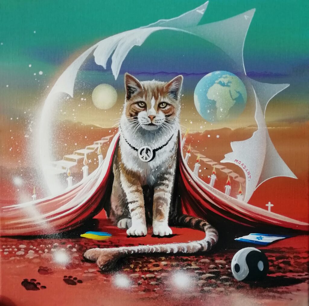 Symbolic World — Acrylic on canvas — 2023 — 40 x 40 cm par Thierry Mordant