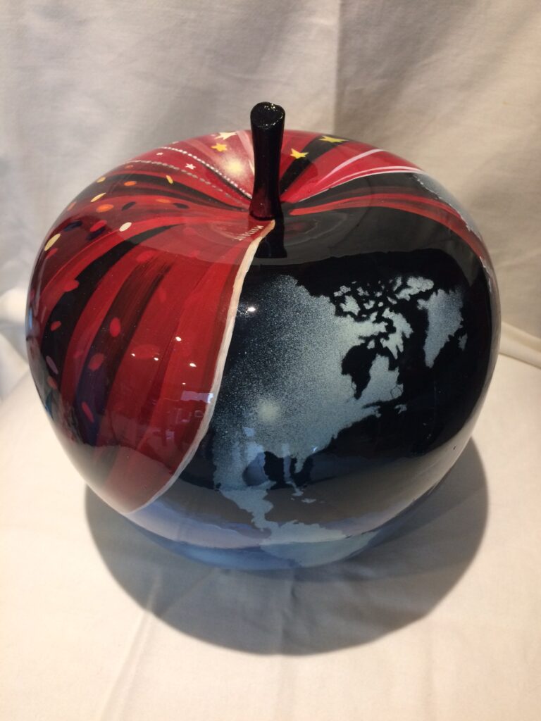 Pomme Circus World — 4— Acrylic on resin — 2018 — 25 x 30 cm — by Thierry Mordant